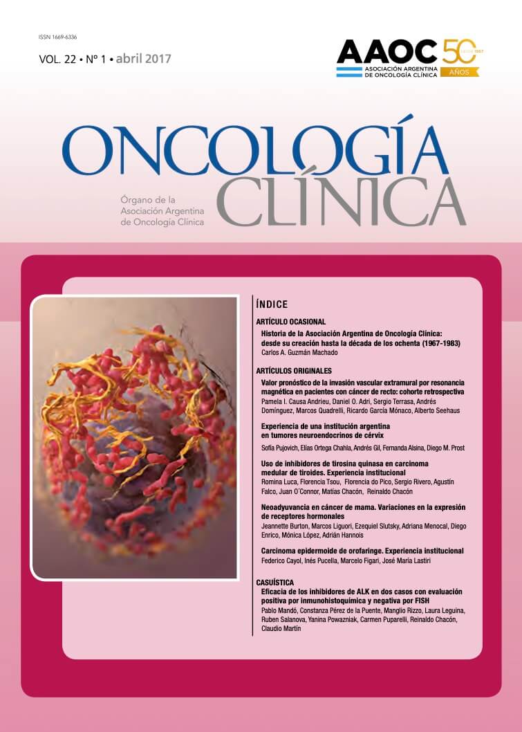 					Ver Vol. 22 Núm. 1 (2017): Oncología Clínica
				