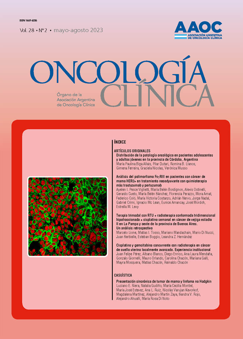 					Ver Vol. 28 Núm. 2 (2023): Oncología Clínica
				