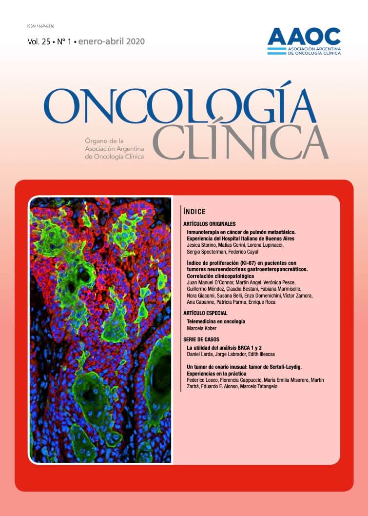 					Ver Vol. 25 Núm. 1 (2020): Oncología Clínica
				
